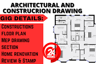 stamp architectural structural drawing fire sprinkler plan mep city permit