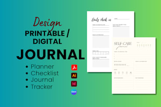 do printable journal planner, design workbook, worksheet, whitepaper lead magnet