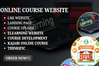 create, upload online course website with kajabi thinkific teachable podia lms