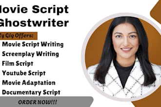 write movie script, screenplay, tv series, screenwriting feature film script