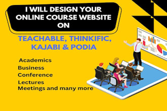 design kajabi landing page, kajabi website, sales funnel, podia, thinkific