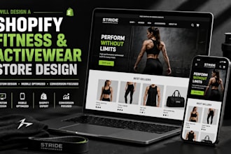 design a shopify fitness or activewear store