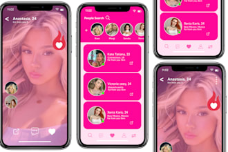 develop a custom romance nsfw streaming, dating match making app for android ios