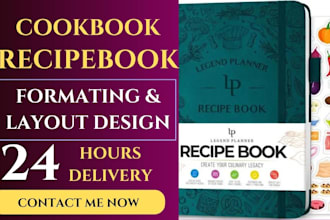 write and design recipes cookbook for amazon KDP on canva