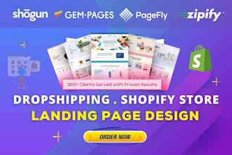 build shopify product page, landing page in pagefly, gempages, shogun, zipify