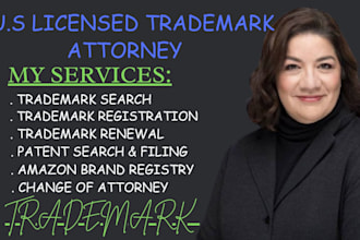 be uspto licensed trademark attorney for your brand registration, patent amazon