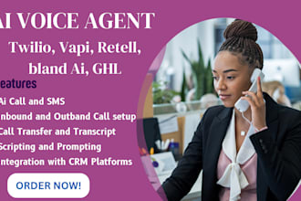 set up ai voice agent, ghl bot, cold caller twilio bot vapi, bland, retell, ai