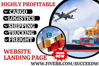 design logistics website freight trucking packers cargo movers shipping website