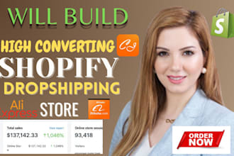 build passive income shopify dropshipping store, shopify website