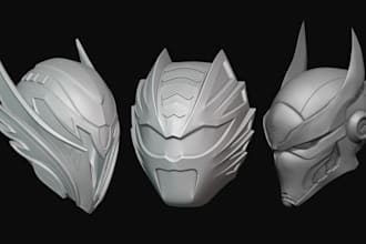 design 3d cosplay helmet 3d mask helmet 3d model 3d helmet props for printing
