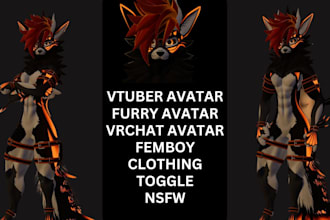 do custom 3d model vrchat furry avatar nsfw vtuber anime 3d model frfom scratch