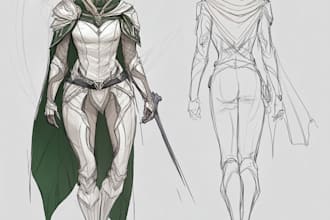 sketch of your character, sci fi fantasy, cyberpunk