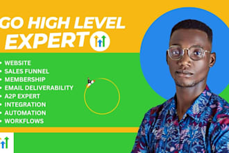 gohighlevel sales funnel, website, landing page,be your go high level expert