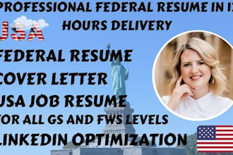 write federal resume for usajobs, ats resume, cv, executive resume, cover letter