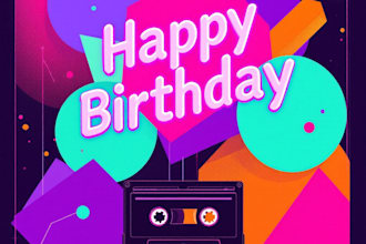 creative happy birthday posters and invitations design