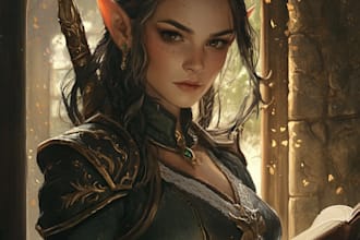 draw an amazing dnd fantasy character art, game character