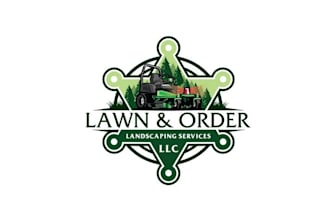 design attractive lawn order landscaping services logo