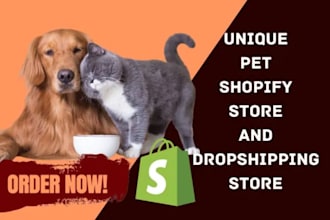 design pet shopify store pet store pet product pet website dropshipping store
