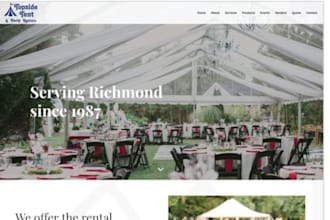 professional party rental website event wordpress website planning website