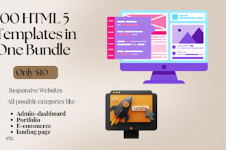 provide 100 HTML website template bundle