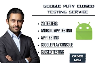 provide 20 testers for closed testing of your android app on google play console
