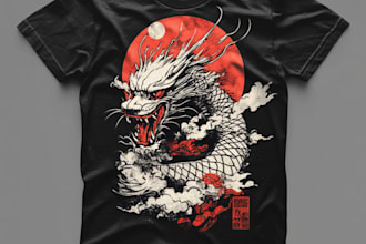 create japanese or anime streetwear style for t shirt