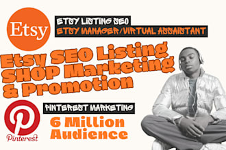 be your etsy manager virtual assistant product listing seo shop promotion rank