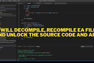 decompile ea file and unlock the source code,recompile eas, forex bot, apx