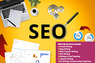 do SEO article writing, blog post writing and content writing