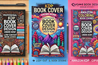 do KDP low content book and coloring book cover for amazon kdp and activity book