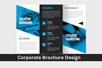 design elegant corporate bifold trifold brochure catalog design business flyer