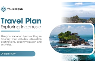 travel itinerary design , agency brochure, tourism social media post, retreat