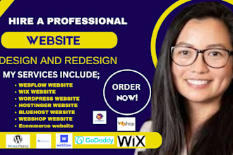 design or redesign webflow, godaddy, wix , hostinger, bluehost ecommerce website