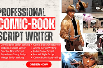 write script for your comic book, anime, novel, webtoon or manga