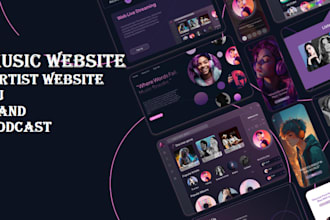design and develop entertainment, music website for artist, dj, podcast and band