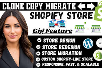 copy, clone, revamp, redesign shopify website, shopify store