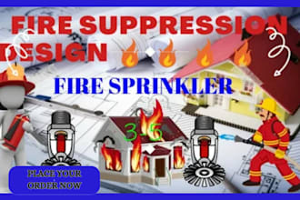 licensed fire sprinkler design with pe stamp for building plans and city permits
