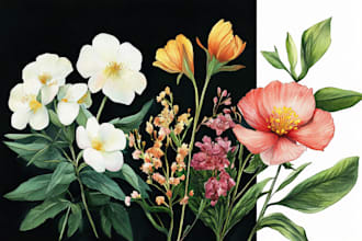 draw botanical illustration art for you