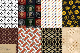create logo initials monogram seamless clothing pattern