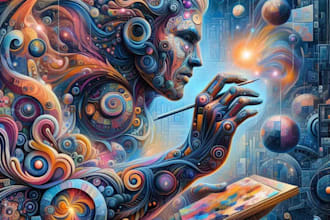 create magical abstract art, psychedelic, surrealism, cubism