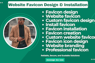 custom website favicon design and website installation for your website