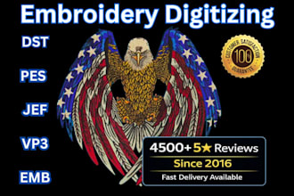 do embroidery digitizing logo, digitize image for embroidery design to dst file