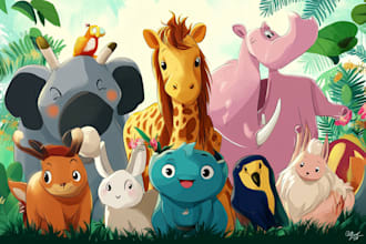 create animals cartoon character illustration design