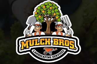 design intriguing fun mulch and landscaping logo