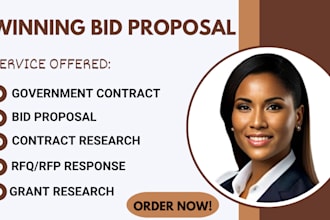 write winning bid proposal, goverment contract, rfq, rfp, rfi, grant