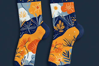 draw sublimation all type of unique socks design and pattern