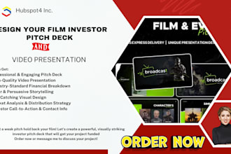 design your film investor pitch deck or video presentation