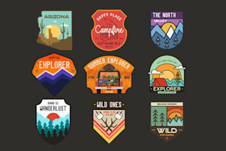 make retro adventure outdoor camping badge logo or t shirt