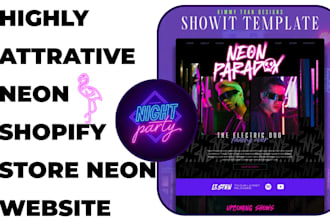 design neon shopify store neon ecommerce website neon light neon store