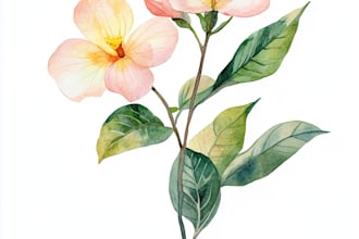 watercolor botanical illustration of flower